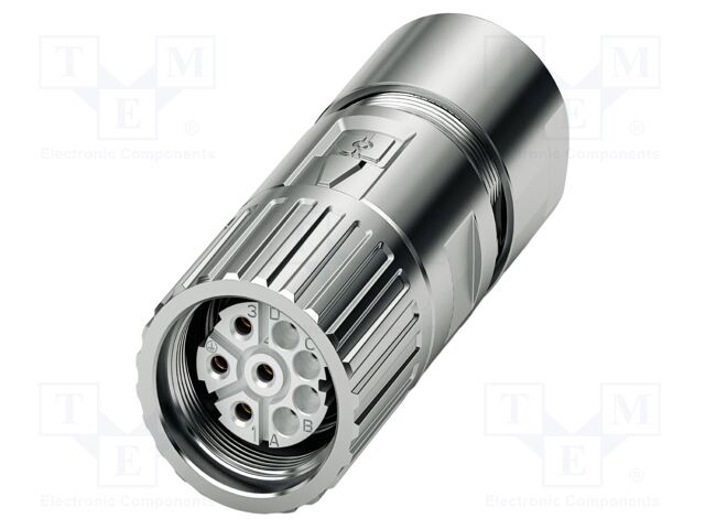 Connector: M23; plug; PIN: 8(4+4); crimped; straight; M23 PRO; 630V