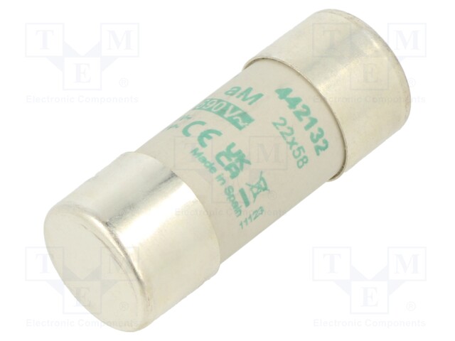 Fuse: fuse; aM; 32A; 690VAC; ceramic,cylindrical,industrial
