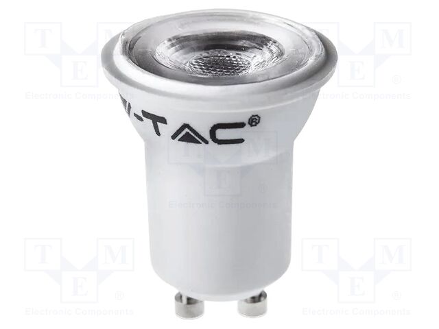 LED lamp; neutral white; GU10; 220÷240VAC; 180lm; P: 2W; 38°; 4000K