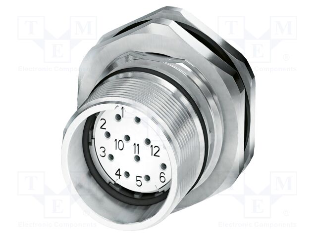 Connector: M23; socket; PIN: 19(16+3); soldering; straight; IP67