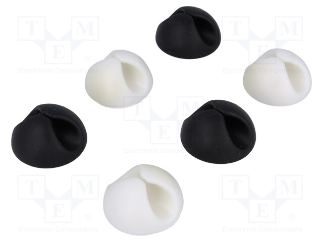 Self-adhesive cable holder; Application: for cables; 6pcs.