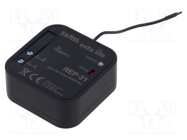 Retransmitter; EXTA LIFE; IP20; 230VAC; flush mount; -10÷55°C
