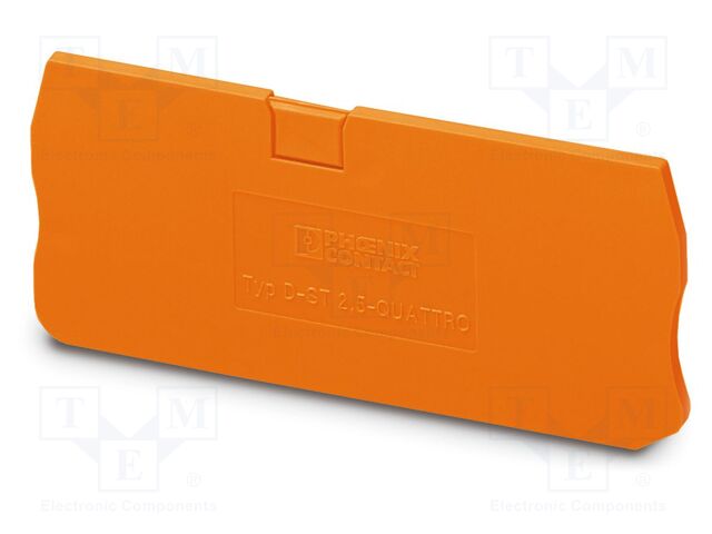 End piece; L: 29.1mm; W: 2.2mm; H: 72.2mm; Body: orange