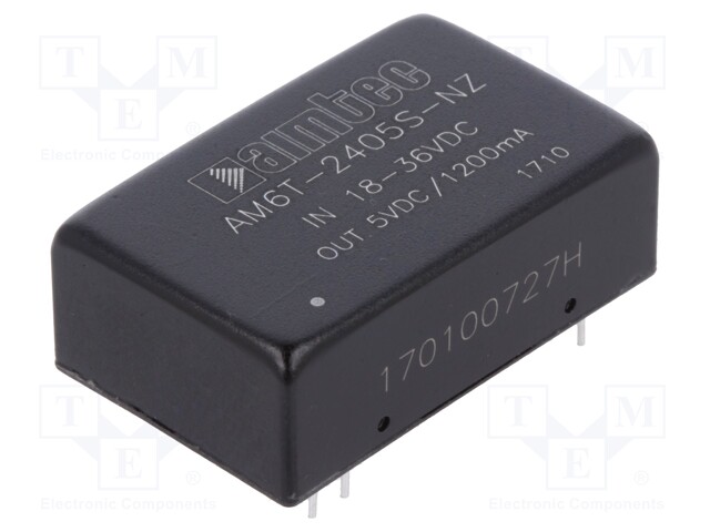 Converter: DC/DC; 6W; Uin: 18÷36V; 5VDC; Iout: 1.2A; DIP24; 14g