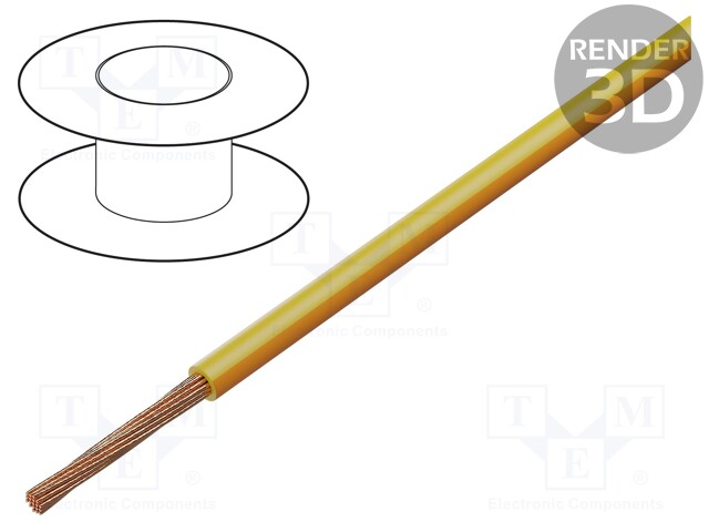 Wire; LgY; stranded; Cu; 0.35mm2; yellow-orange; PVC; 300/500V; 200m