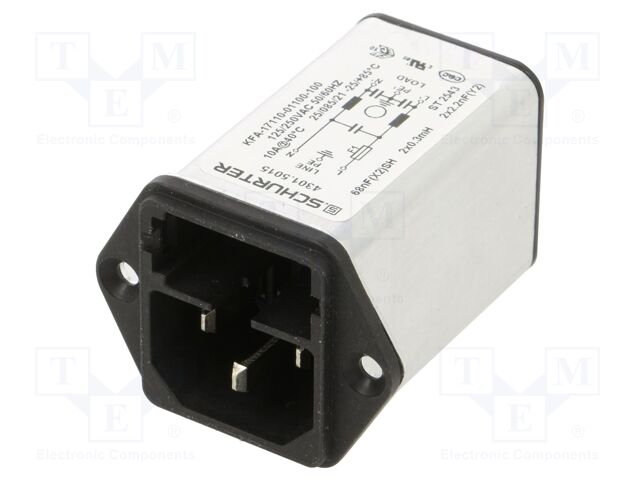 Connector: AC supply; socket; male; 10A; 250VAC; IEC 60320; C14 (E)