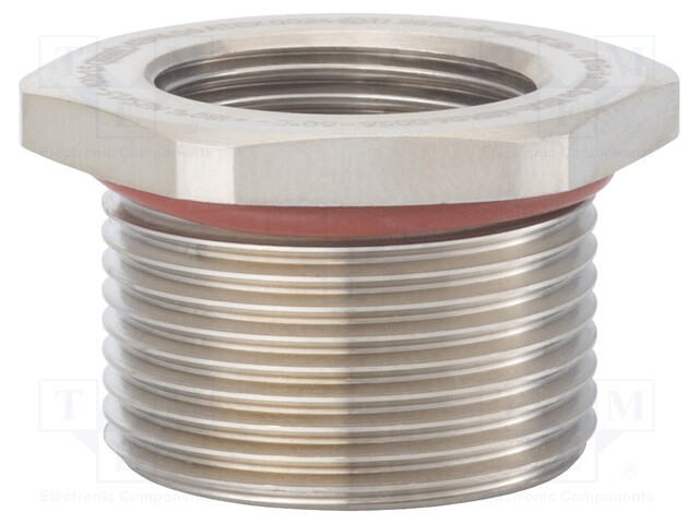 Reduction of threads for glands; Int.thread: M16; brass; nickel