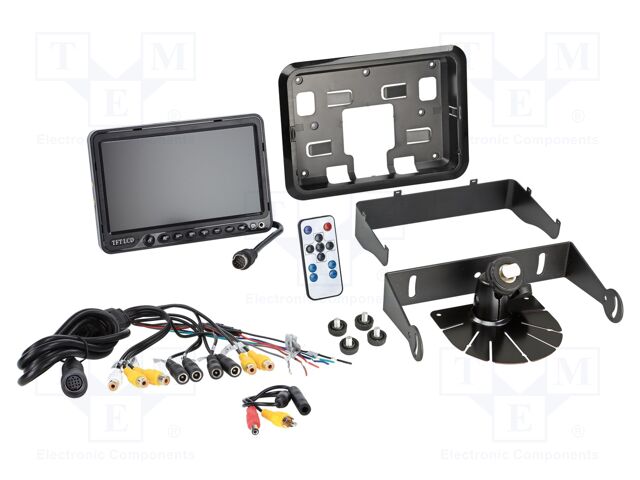 TFT display; 800x480; black; 12VDC,24VDC; 7"; Car brand: universal