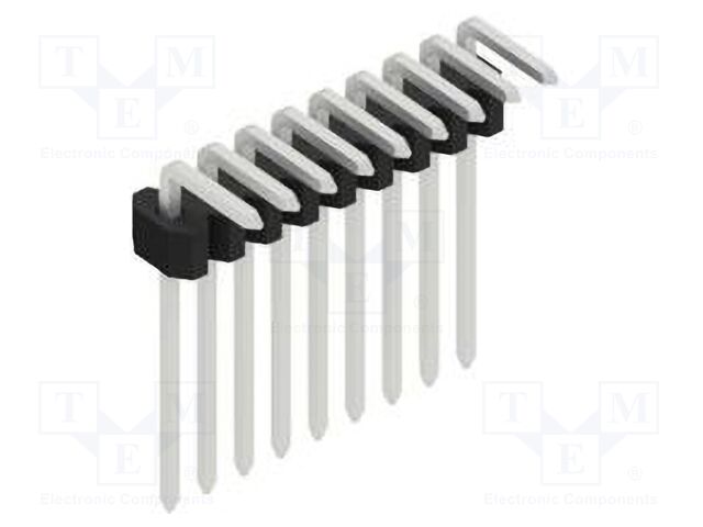 Connector: pin strips; pin header; male; PIN: 9; 1.27mm; THT; 1x9