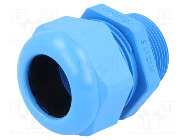 Cable gland; with long thread; M32; IP68; Mat: polyamide; blue
