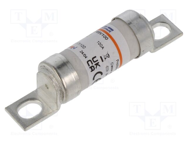 Fuse: fuse; aR; 100A; 690VAC; ceramic,industrial; 17x49mm