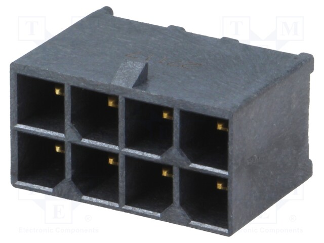 Socket; wire-board; male; Mega-Fit; 5.7mm; PIN: 8; Layout: 2x4; 23A