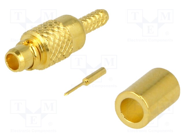 Plug; MMCX; male; straight; 50Ω; RG178(A,B),RG196(A); crimped