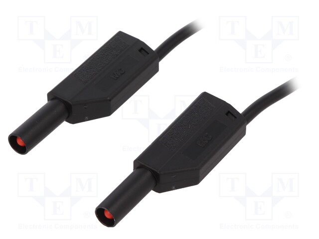 Test lead; PVC; 2m; black; 16A; 1kV; Cond.cross sec: 0.75mm2