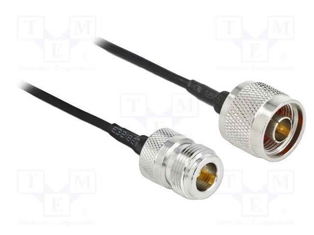 Cable; 3m; N male,N female; black; Øcable: 2.79mm; 50Ω
