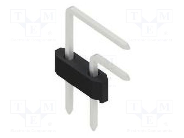 Connector: pin strips; pin header; male; PIN: 2; 1.27mm; THT; 2x1