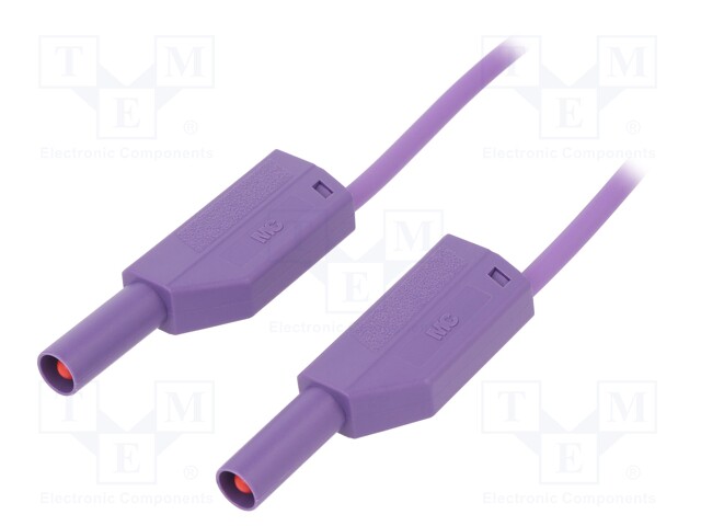 Test lead; PVC; 0.5m; violet; 16A; 1kV; Cond.cross sec: 0.75mm2