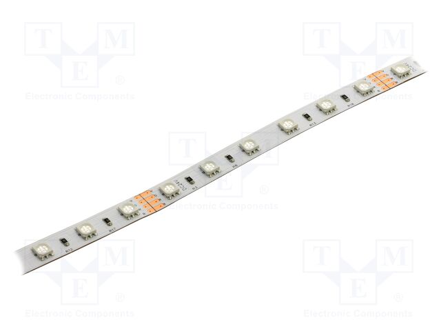 LED tape; RGB; 5050; LED/m: 60; 10mm; white PCB; IP20; 120°; 14.4W/m