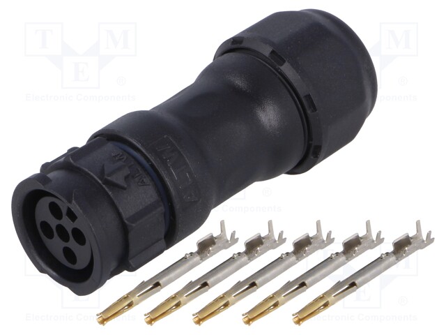 Connector: circular; female; plug; crimped; PIN: 5; 18AWG÷16AWG