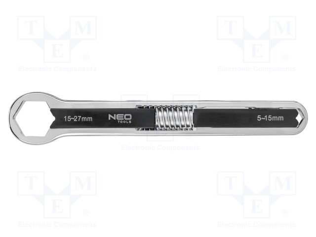 Wrench; adjustable,box; Chrom-vanadium steel; double-sided