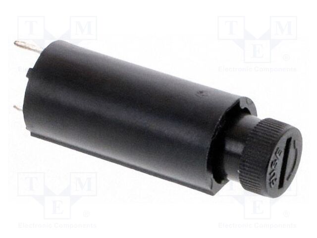 Fuse holder; cylindrical fuses; THT; 5x20mm; 10A; UL94V-0; black