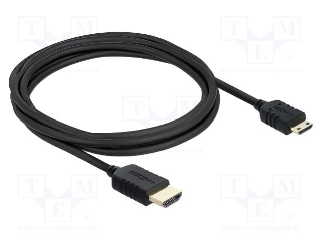 Cable; HDMI plug,mini HDMI plug; Len: 3m; black; 30AWG; 48Gbps