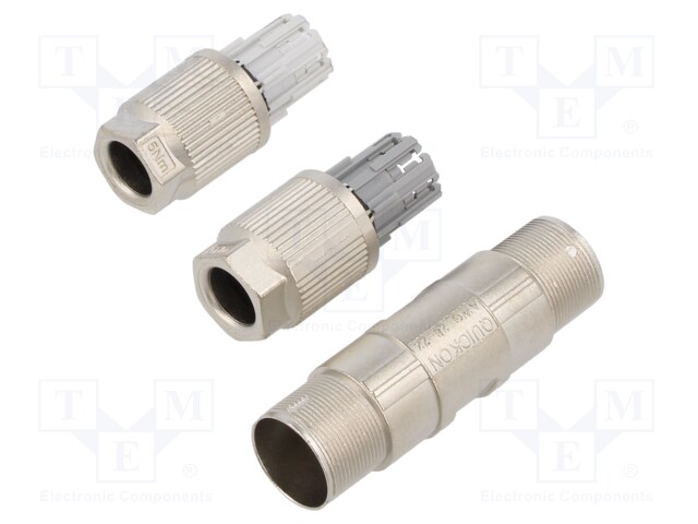 Coupler; M12; PIN: 8; Cat: 6a; shielded; for cable; IDC; straight