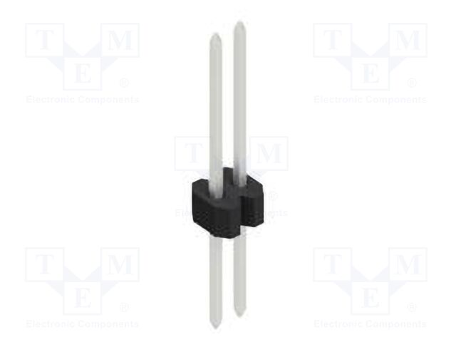 Connector: pin strips; pin header; male; PIN: 2; 1.27mm; THT; 1x2