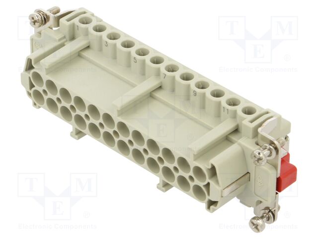 Connector: HDC; contact insert; female; CME; PIN: 10; 10+PE; 16A