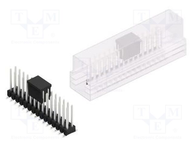 Connector: pin strips; pin header; male; PIN: 30; 2.54mm; SMT; 2x15