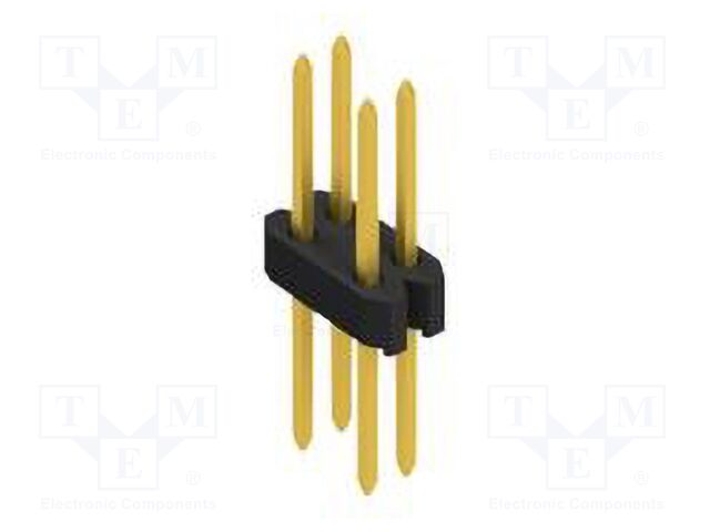 Connector: pin strips; pin header; male; PIN: 4; 1.27mm; THT; 2x2