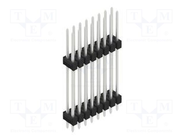 Connector: pin strips; pin header; male; PIN: 16; 2.54mm; THT; 2x8