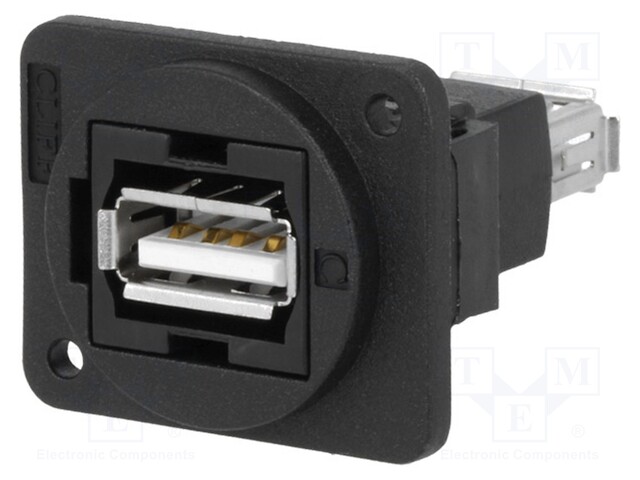 Coupler; USB A socket,both sides; FT; USB 2.0; plastic; 19x24mm