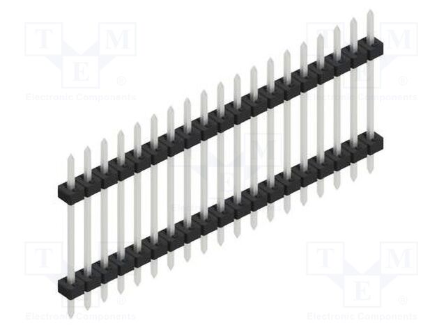 Connector: pin strips; pin header; male; PIN: 19; 2mm; THT; 1x19