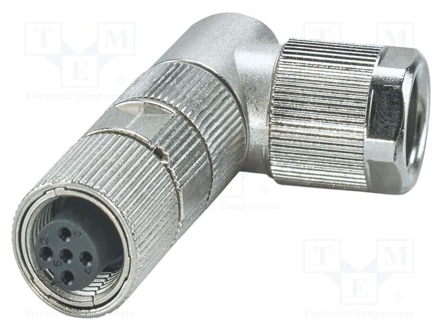 Connector: M12; plug; PIN: 5; 48V; angled; IP65; crimped; A code; 4A
