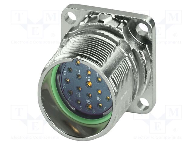 Connector: M23; socket; PIN: 19(16+3); crimped; straight; M23 PRO