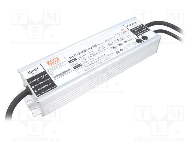 Power supply: switched-mode; LED; 240.24W; 42VDC; 39÷45VDC; IP65