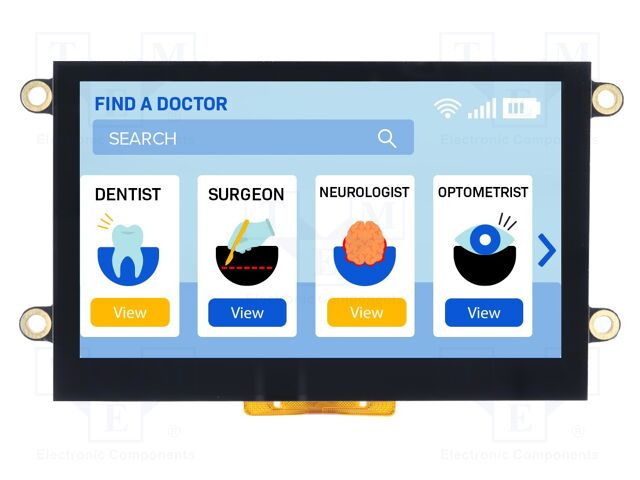 Display: TFT; 480x272; Illumin: LED; Dim: 106x67.2x16mm; 1000cd/m2