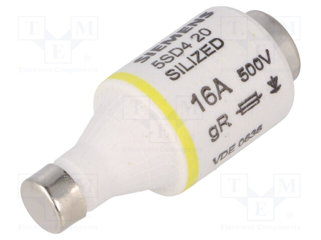 Fuse: fuse; gR; 16A; 500VAC; 500VDC; industrial; DII; SILIZED