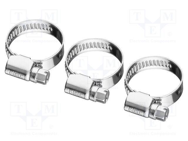 Worm gear clamp; W: 9mm; Clamping: 16÷27mm; stainless steel; W4
