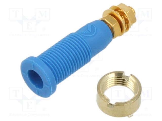 Connector: 2mm banana; socket; 10A; 1kV; 31mm; blue; M3,screw