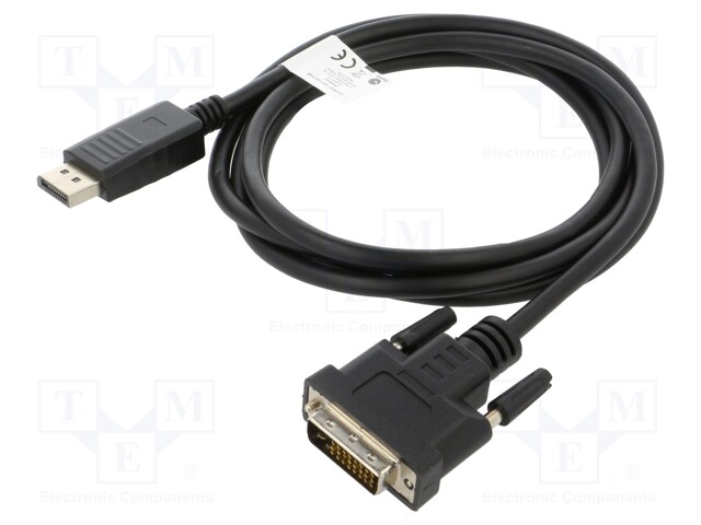 Adapter cable; DisplayPort 1.2; 1.8m; black; black
