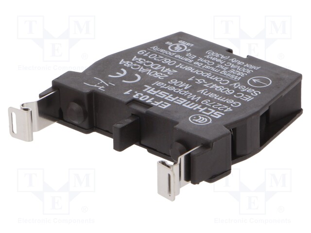 Contact block; 22mm; EF; -25÷80°C; IP20; front fixing