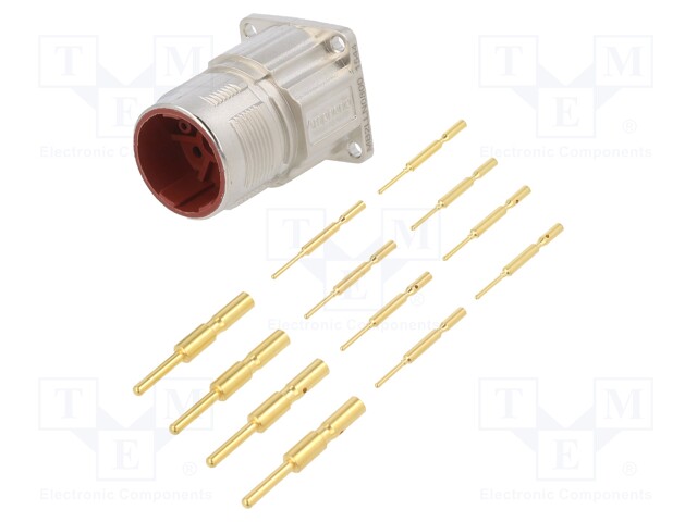 Connector: M23; socket; PIN: 8(4+4); male; crimped; straight; IP67