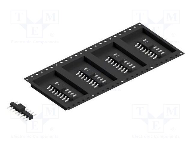 Connector: pin strips; pin header; male; PIN: 8; 2.54mm; SMT; 1x8
