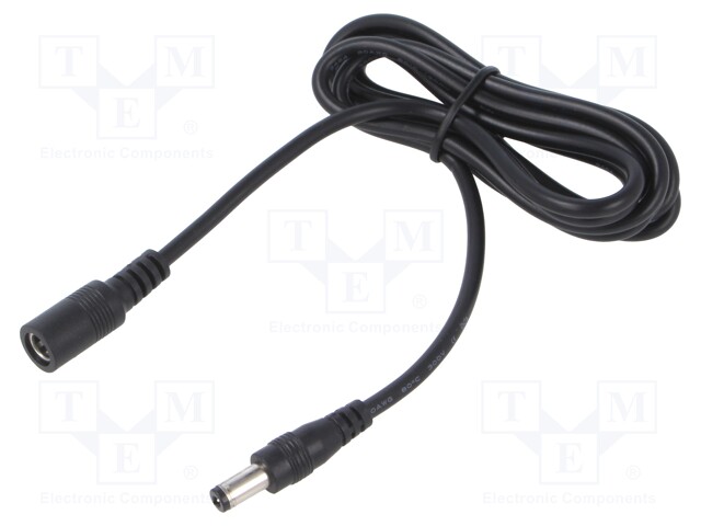 Cable; 2x0.5mm2; DC 5,5/2,5 plug,DC 5,5/2,5 socket; straight