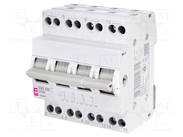 Mains-generator switch; Poles: 3; 230/400VAC; 100A; IP20