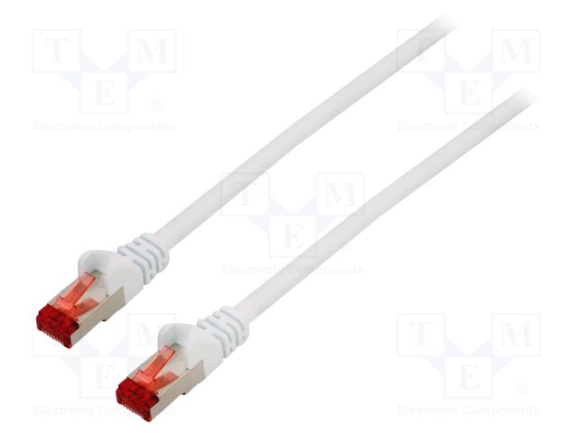 Patch cord; S/FTP; 6; stranded; Cu; LSZH; white; 3m; halogen free