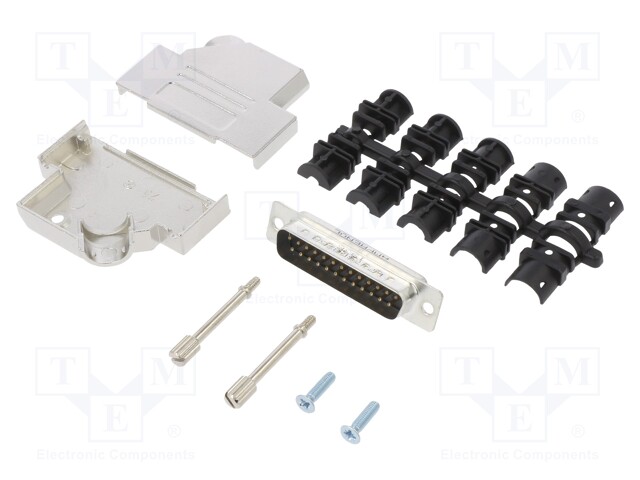 D-Sub; PIN: 25; male; shielded; angled 45°; soldering; for cable