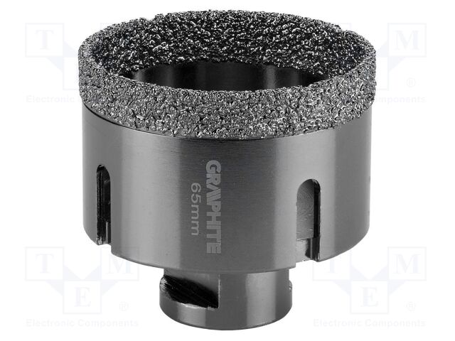 Diamond hole saw; 65mm; glaze,ceramic tile; Thread: M14